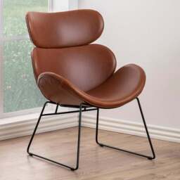 Florence Cazar Brown Lounge Chair - Size: Single - Furniture To Go - Wilko - thumbnail 1