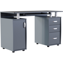 Vida Designs Otley 3 Drawer Computer Desk Grey - Size: 74 x 120 x 55cm - Wilko - thumbnail 3