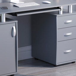 Vida Designs Otley 3 Drawer Computer Desk Grey - Size: 74 x 120 x 55cm - Wilko - thumbnail 6