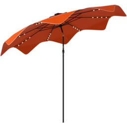 Outsunny Orange Solar LED Crank and Tilt Parasol 3m - Wilko