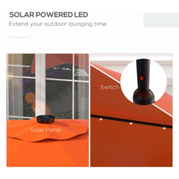 Outsunny Orange Solar LED Crank and Tilt Parasol 3m - Wilko - thumbnail 5