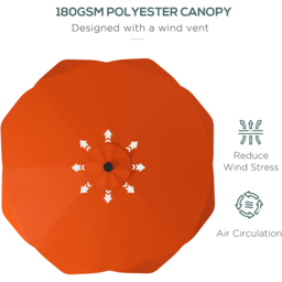 Outsunny Orange Solar LED Crank and Tilt Parasol 3m - Wilko - thumbnail 7