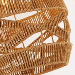Lighting Collection Laird Rattan Ceiling Lamp Shade - Size: 31 x 30.5 x 30.5cm - Natural - Wilko - thumbnail 5
