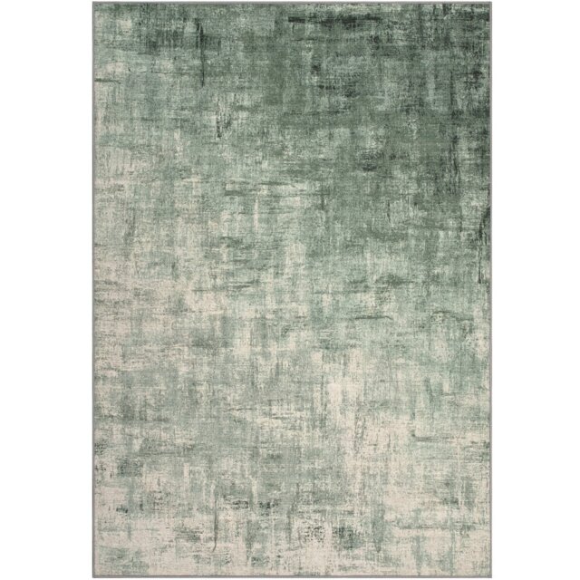 Victoria Washable Rug Green 170cm - Wilko
