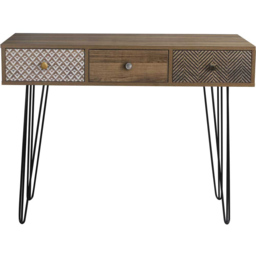 Casablanca Desk Wood Effect - Size: 50 x 100 x 75cm - Brown - LPD Home - Wilko - thumbnail 3