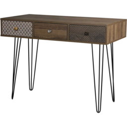 Casablanca Desk Wood Effect - Size: 50 x 100 x 75cm - Brown - LPD Home - Wilko - thumbnail 4
