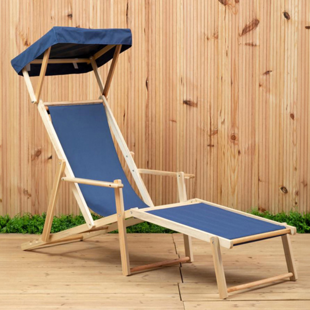 Interiors by Premier Beauport Blue Sun Lounger - Size: 1 Seater - Grey - Wilko - image 1