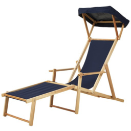 Interiors by Premier Beauport Blue Sun Lounger - Size: 1 Seater - Grey - Wilko - thumbnail 4