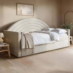 Flair Noa Beige Teddy Rainbow Day Bed with Trundle - Size: Single - Cream - Wilko - thumbnail 1