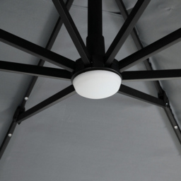 Living and Home Light Grey LED Square Rotatable Cantilever Parasol with Square HDPE Base 3m - Wilko - thumbnail 5