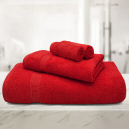Mayfair Egyptian Cotton Red Bath Towel Set of 2 - Wilko - thumbnail 3