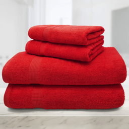 Mayfair Egyptian Cotton Red Bath Towel Set of 2 - Wilko - thumbnail 4