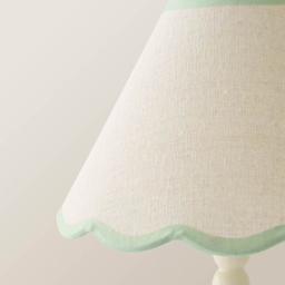 ValueLights Florie Scallop Green Trim Small Shade - Size: 15 x 27.5 x 27.5cm - Cream - Wilko - thumbnail 5