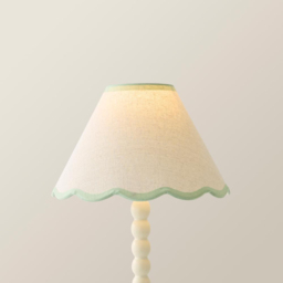 ValueLights Florie Scallop Green Trim Small Shade - Size: 15 x 27.5 x 27.5cm - Cream - Wilko - thumbnail 4