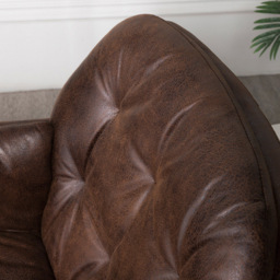 Living and Home Brown Tufted Leisure Armchair with Metal Legs - Size: Single - Wilko - thumbnail 5