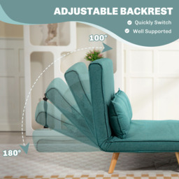 HOMCOM Click Clack 2 Seater Green Sofa Bed - Wilko - thumbnail 6