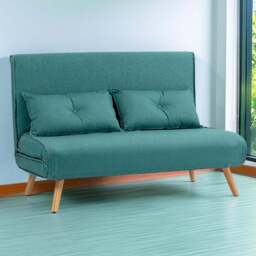 HOMCOM Click Clack 2 Seater Green Sofa Bed - Wilko - thumbnail 1
