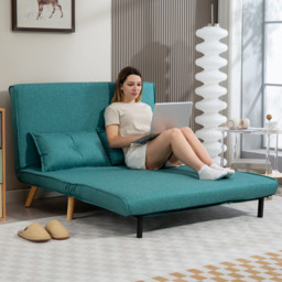 HOMCOM Click Clack 2 Seater Green Sofa Bed - Wilko - thumbnail 5
