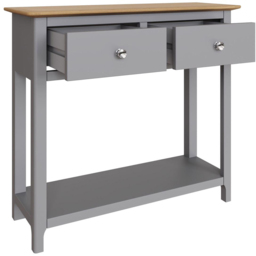 FWStyle Taberno 2 Drawer Dove Grey Hallway Console Table - Size: 76 x 85 x 30cm - Wilko - thumbnail 4