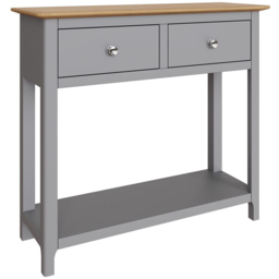 FWStyle Taberno 2 Drawer Dove Grey Hallway Console Table - Size: 76 x 85 x 30cm - Wilko - thumbnail 3