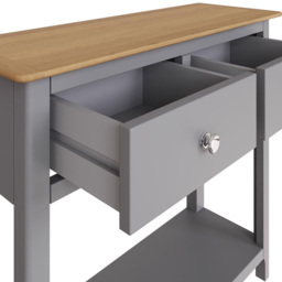 FWStyle Taberno 2 Drawer Dove Grey Hallway Console Table - Size: 76 x 85 x 30cm - Wilko - thumbnail 5
