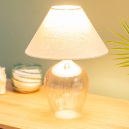 ValueLights Olivet Pink and Natural Taper Glass LED Table Lamp 2 Pack - Size: 34 x 25 x 25cm - Wilko - thumbnail 4