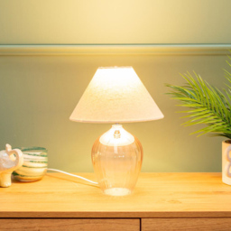 ValueLights Olivet Pink and Natural Taper Glass LED Table Lamp 2 Pack - Size: 34 x 25 x 25cm - Wilko - thumbnail 5