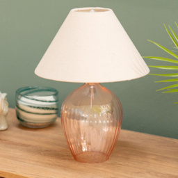 ValueLights Olivet Pink and Natural Taper Glass LED Table Lamp 2 Pack - Size: 34 x 25 x 25cm - Wilko - thumbnail 6