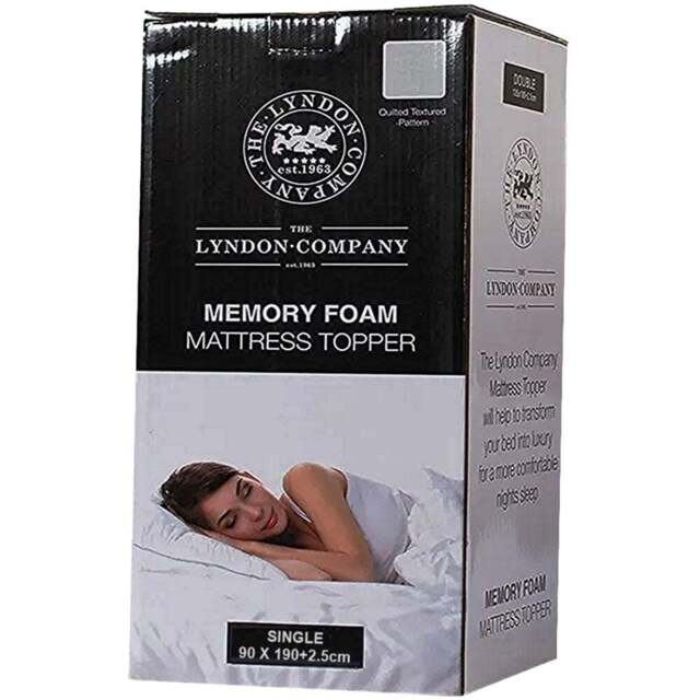 The Lyndon Company Single Memory Foam Mattress Topper - White - Wilko - image 1