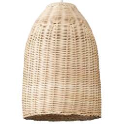 ValueLights Chianti Natural Rattan Wicker Pendant Light Shade - Size: 32 x 23 x 22cm - Brown - Wilko