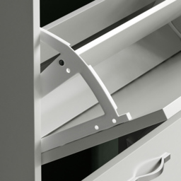 Vida Designs 3 Drawer White Shoe Cabinet - Size: 24 x 60 x 118cm - Wilko - thumbnail 4