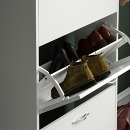 Vida Designs 3 Drawer White Shoe Cabinet - Size: 24 x 60 x 118cm - Wilko - thumbnail 5
