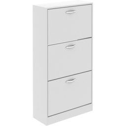 Vida Designs 3 Drawer White Shoe Cabinet - Size: 24 x 60 x 118cm - Wilko - thumbnail 3