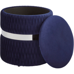 GFW Eden Midnight Blue Soft Velvet Storage Stool - Size: 41 x 38 x 38cm - Wilko - thumbnail 4