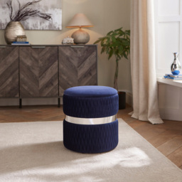 GFW Eden Midnight Blue Soft Velvet Storage Stool - Size: 41 x 38 x 38cm - Wilko - thumbnail 6