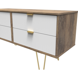 Crowndale 4 Drawer White Matt and Vintage Oak Chest of Drawers Ready Assembled - Wilko - thumbnail 6