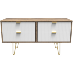 Crowndale 4 Drawer White Matt and Vintage Oak Chest of Drawers Ready Assembled - Wilko - thumbnail 4