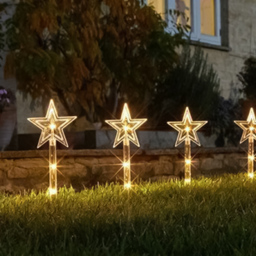Marco Paul Warm White LED Star Decor Stakes 8 Pack - Size: 43 x 8 x 8cm - Wilko - thumbnail 1