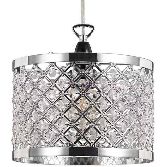 Happy Homewares Modern Sparkly Clear Beads Ceiling Light Pendant Shade - Size: 17 x 24 x 24cm - Wilko - image 1