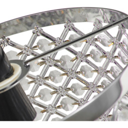 Happy Homewares Modern Sparkly Clear Beads Ceiling Light Pendant Shade - Size: 17 x 24 x 24cm - Wilko - thumbnail 4