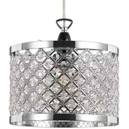 Happy Homewares Modern Sparkly Clear Beads Ceiling Light Pendant Shade - Size: 17 x 24 x 24cm - Wilko