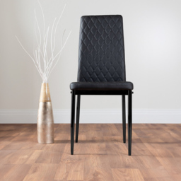 Furniturebox Arona Valera Concrete Effect 4 Seater Round Dining Set Grey and Black - Wilko - thumbnail 4