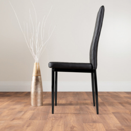 Furniturebox Arona Valera Concrete Effect 4 Seater Round Dining Set Grey and Black - Wilko - thumbnail 5