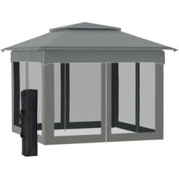 Outsunny 3 x 3m Dark Grey Metal Frame Pop Up Gazebo with Netting - Wilko - thumbnail 3