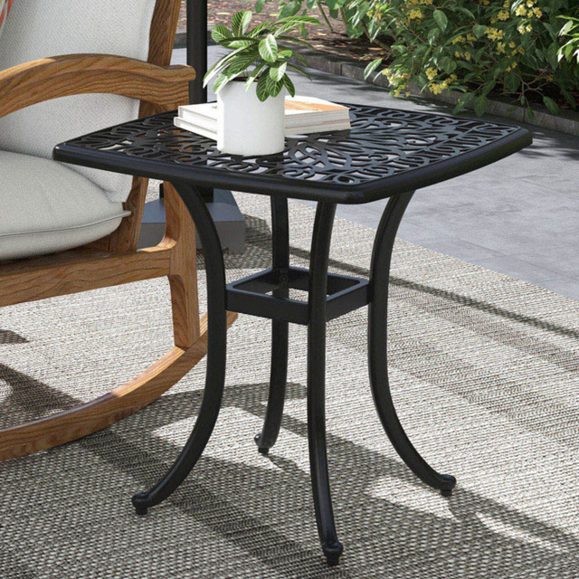 Outsunny Cast Aluminium Bistro Table Black - Size: 53 x 53 x 53cm - Wilko - image 1