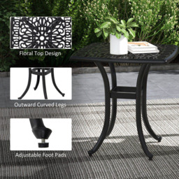 Outsunny Cast Aluminium Bistro Table Black - Size: 53 x 53 x 53cm - Wilko - thumbnail 7