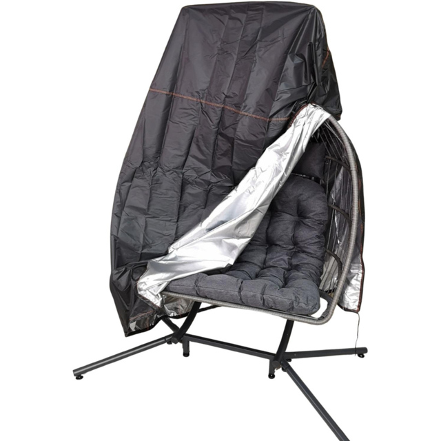 Samuel Alexander Double Egg Garden Chair Cover 200 x 200cm - Size: 0.01 x 200 x 200cm - Black - Wilko - image 1