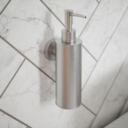 Rothley Brushed Silver Round Soap Dispenser 180ml - Size: 21.5 x 6 x 9cm - Wilko - thumbnail 3