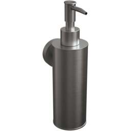 Rothley Brushed Silver Round Soap Dispenser 180ml - Size: 21.5 x 6 x 9cm - Wilko