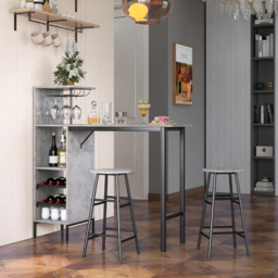 Costway 2 Seater Counter Height Dining Set Grey - Wilko - thumbnail 4